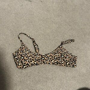 Aerie Leopard Print Bikini Top